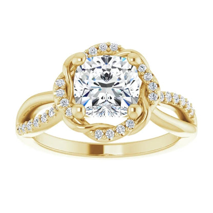 Cushion Antique Inspired Design Engagement Ring