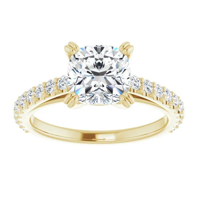 Cushion Claw Set Style Engagement Ring