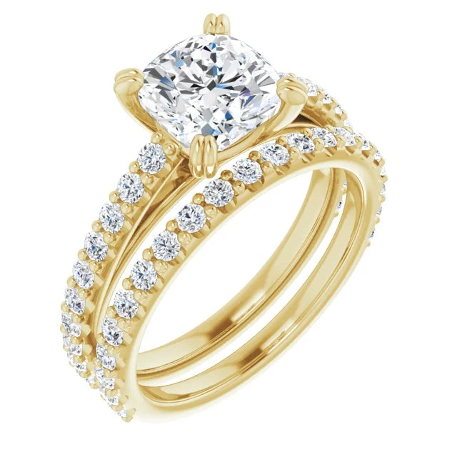 Cushion Claw Set Style Engagement Ring