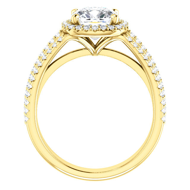 Cushion Halo Style Engagement Ring