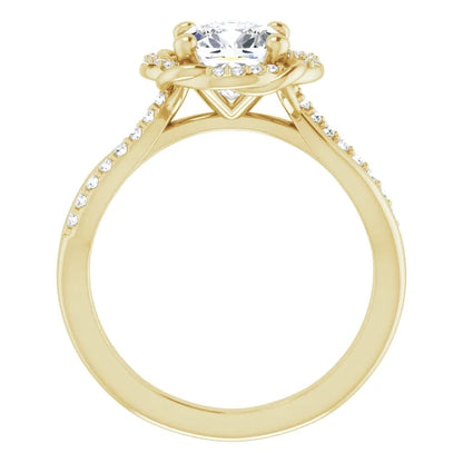 Cushion Antique Inspired Design Engagement Ring