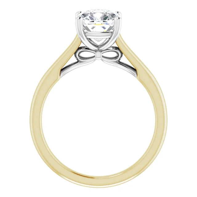 Four Claw Cushion Solitaire Engagement Ring