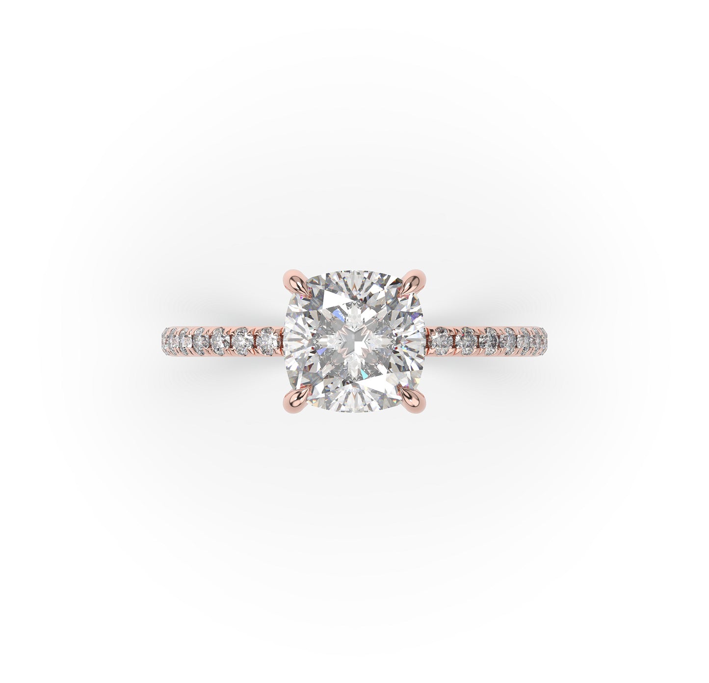 Cushion Hidden Halo Engagement Ring