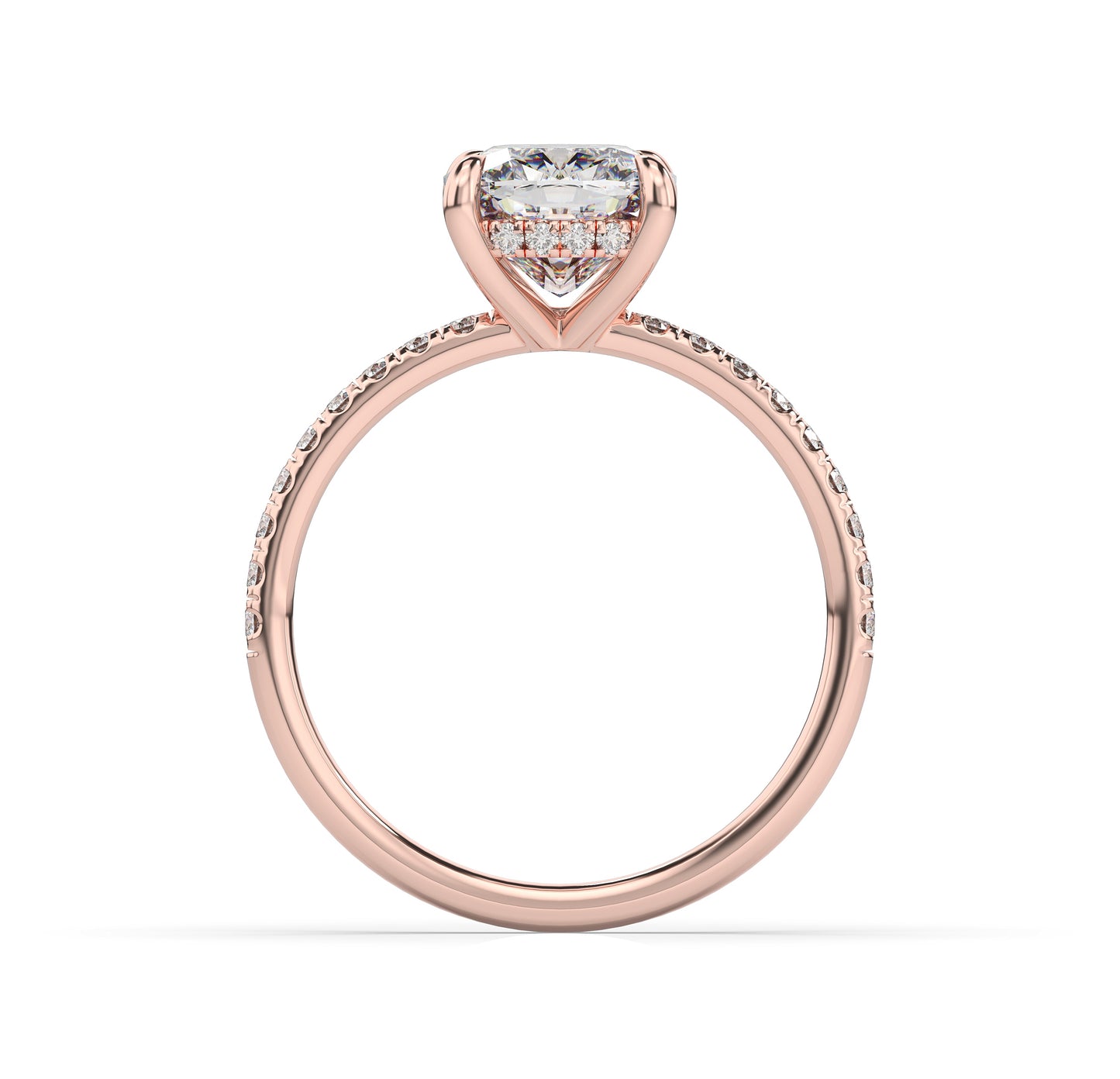 Cushion Hidden Halo Engagement Ring