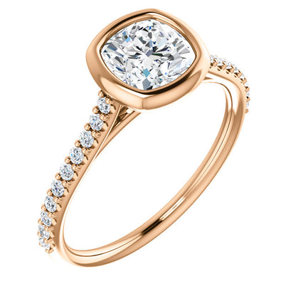 Cushion Bezel Style Engagement Ring - I Heart Moissanites