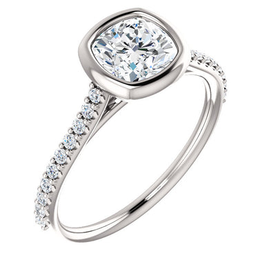 Cushion Bezel Style Engagement Ring - I Heart Moissanites