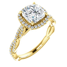 Cushion Twist Halo Style Engagement Ring - I Heart Moissanites