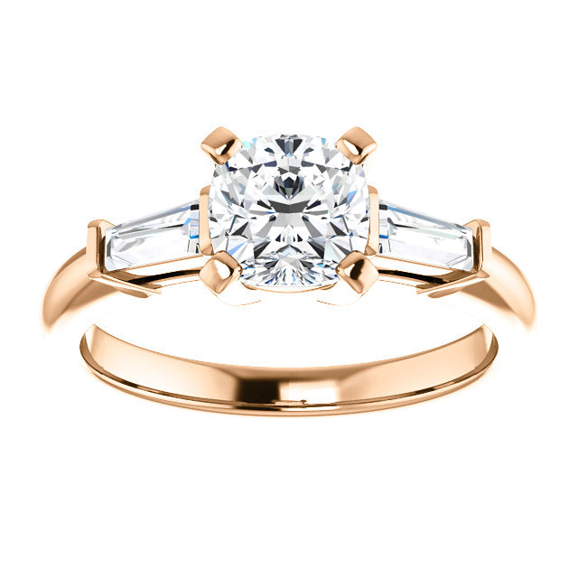 Cushion Accent Engagement Ring - I Heart Moissanites