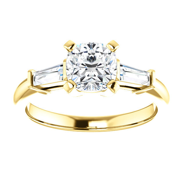 Cushion Accent Engagement Ring - I Heart Moissanites