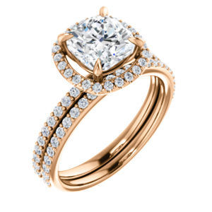 Cushion Halo Style Engagement Ring - I Heart Moissanites