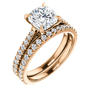 Cushion Claw Set Style Engagement Ring - I Heart Moissanites
