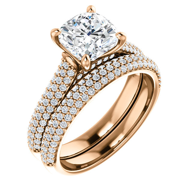 Cushion Pave Style Engagement Ring - I Heart Moissanites