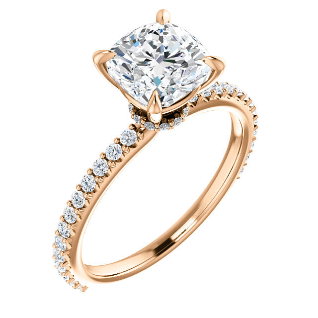 Cushion Claw Set Style Engagement Ring - I Heart Moissanites