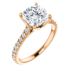 Cushion Claw Set Eternity Style Engagement Ring - I Heart Moissanites