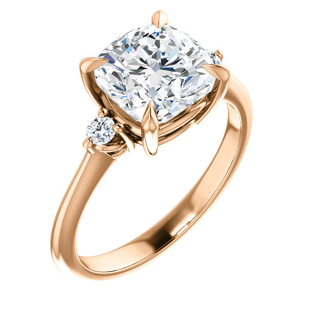 Cushion Accent Engagement Ring - I Heart Moissanites