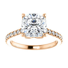 Cushion Claw Set Eternity Style Engagement Ring - I Heart Moissanites