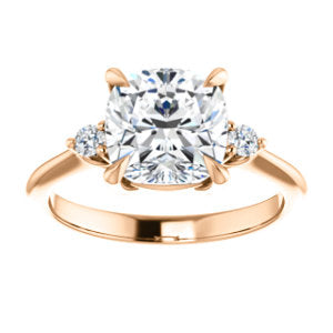 Cushion Accent Engagement Ring - I Heart Moissanites