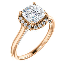 Cushion Halo Style Engagement Ring - I Heart Moissanites