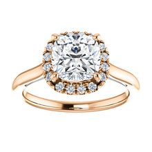Cushion Halo Style Engagement Ring - I Heart Moissanites