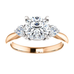 Cushion Accent Engagement Ring - I Heart Moissanites
