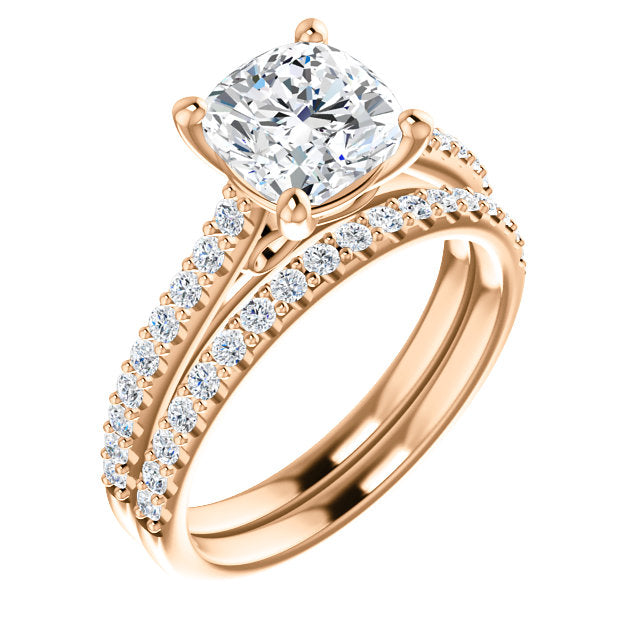 Cushion Claw Set Style Engagement Ring - I Heart Moissanites