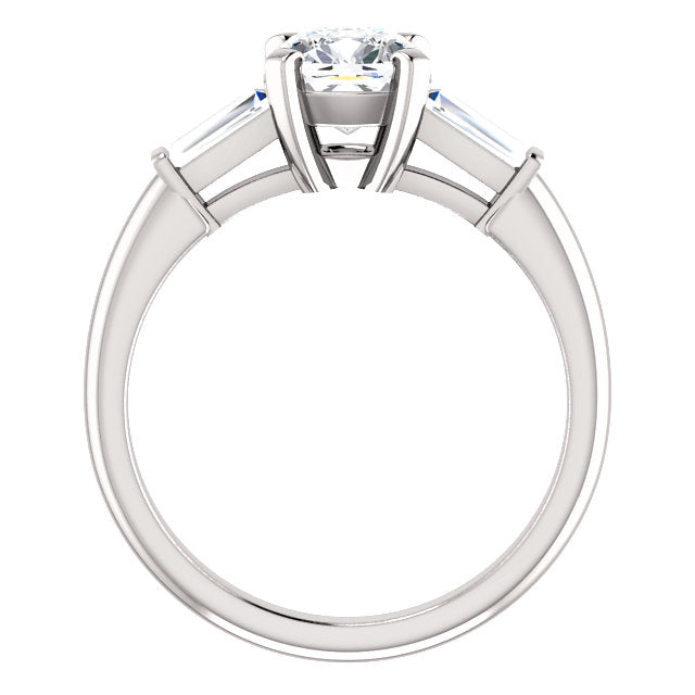 Cushion Accent Engagement Ring - I Heart Moissanites