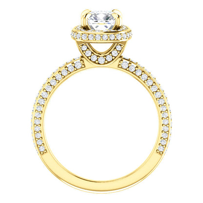 Cushion Halo Style Engagement Ring - I Heart Moissanites