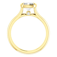 Solitaire Cushion Cut Bezel Engagement Ring - I Heart Moissanites