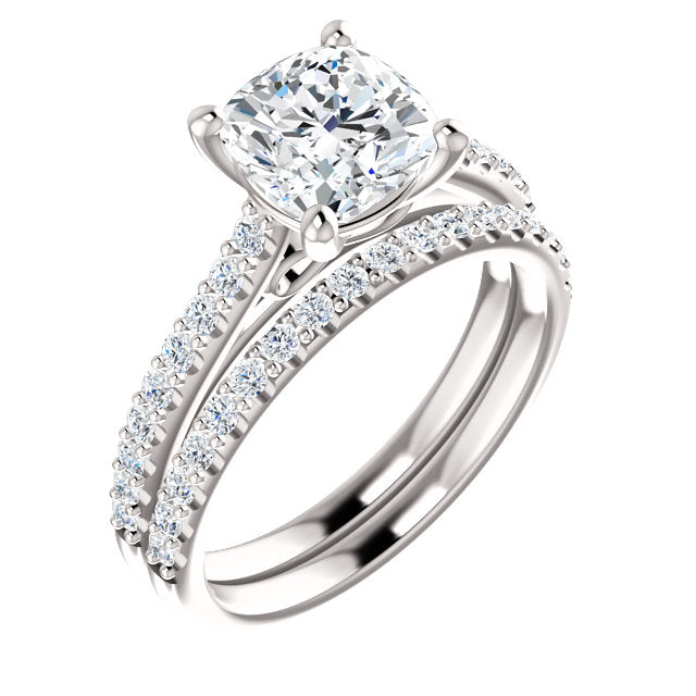 Cushion Claw Set Style Engagement Ring - I Heart Moissanites