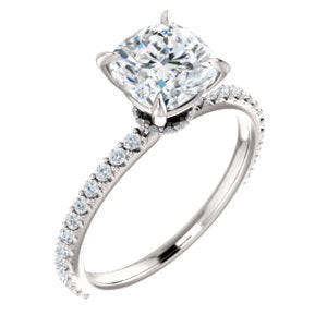 Cushion Claw Set Style Engagement Ring - I Heart Moissanites