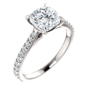 Cushion Claw Set Style Engagement Ring - I Heart Moissanites
