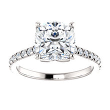 Cushion Claw Set Eternity Style Engagement Ring - I Heart Moissanites