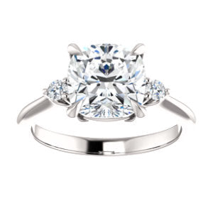 Cushion Accent Engagement Ring - I Heart Moissanites