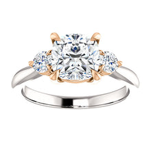 Cushion Accent Engagement Ring - I Heart Moissanites