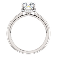 Cushion Solitaire & Hidden Halo Engagement Ring - I Heart Moissanites