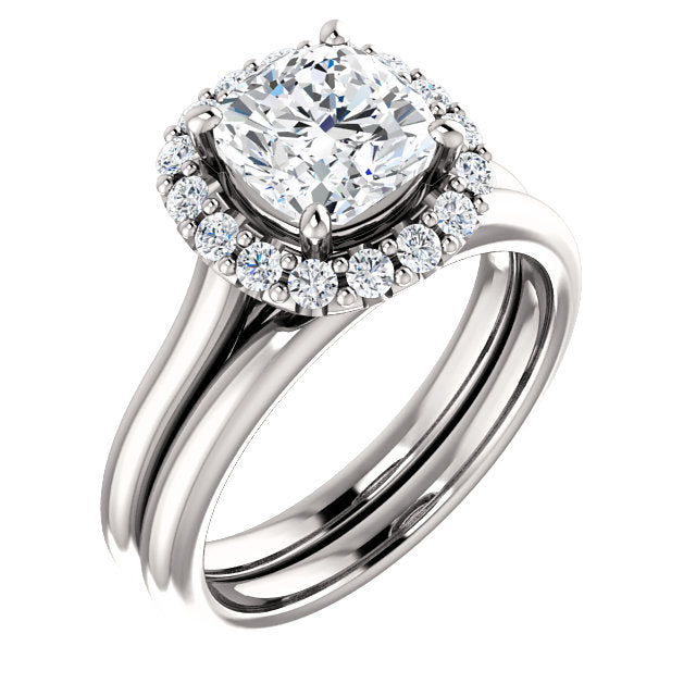 Round Halo Style Engagement Ring - I Heart Moissanites