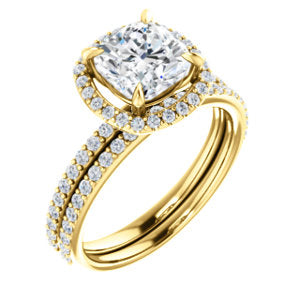 Cushion Halo Style Engagement Ring - I Heart Moissanites