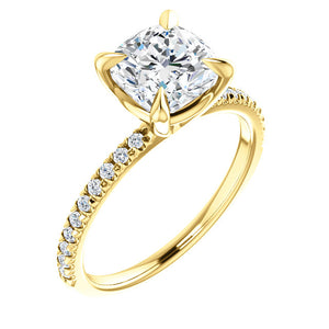 Cushion Claw Set Style Engagement Ring - I Heart Moissanites