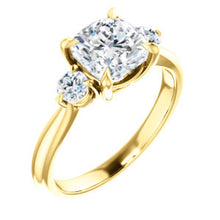 Cushion Accent Engagement Ring - I Heart Moissanites