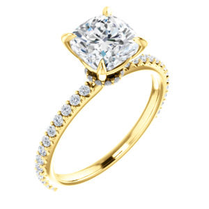 Cushion Claw Set Style Engagement Ring - I Heart Moissanites