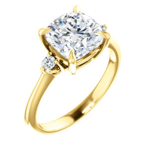 Cushion Accent Engagement Ring - I Heart Moissanites