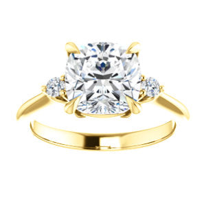 Cushion Accent Engagement Ring - I Heart Moissanites