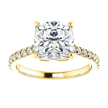 Cushion Claw Set Eternity Style Engagement Ring - I Heart Moissanites