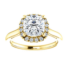 Cushion Halo Style Engagement Ring - I Heart Moissanites