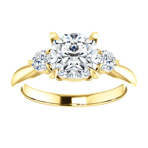 Cushion Accent Engagement Ring - I Heart Moissanites