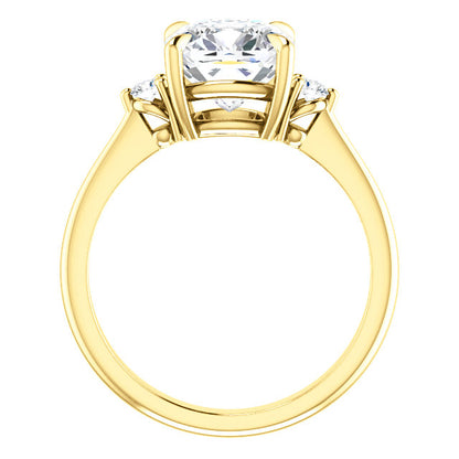Cushion Accent Engagement Ring - I Heart Moissanites