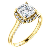 Cushion Halo Style Engagement Ring - I Heart Moissanites