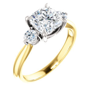 Cushion Accent Engagement Ring - I Heart Moissanites