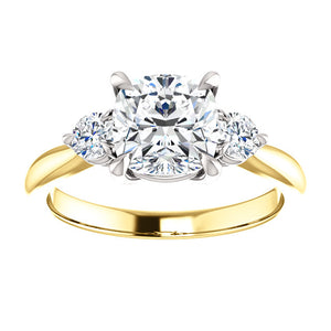 Cushion Accent Engagement Ring - I Heart Moissanites