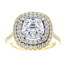 Cushion Double Halo Style Engagement Ring - I Heart Moissanites